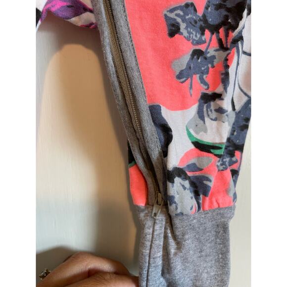 Kid Tales short sleeve one piece pants floral zip lightweight Size 73 US 6-9 m - Picture 3 of 8